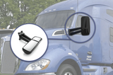 KOZAK Black Door Mirror With Arms and Door Mirror Cover (Left Driver Side) for Kenworth T680 T880 PLUS Logo, 2x22" Windshield wipers and KOZAK Reflective Vest