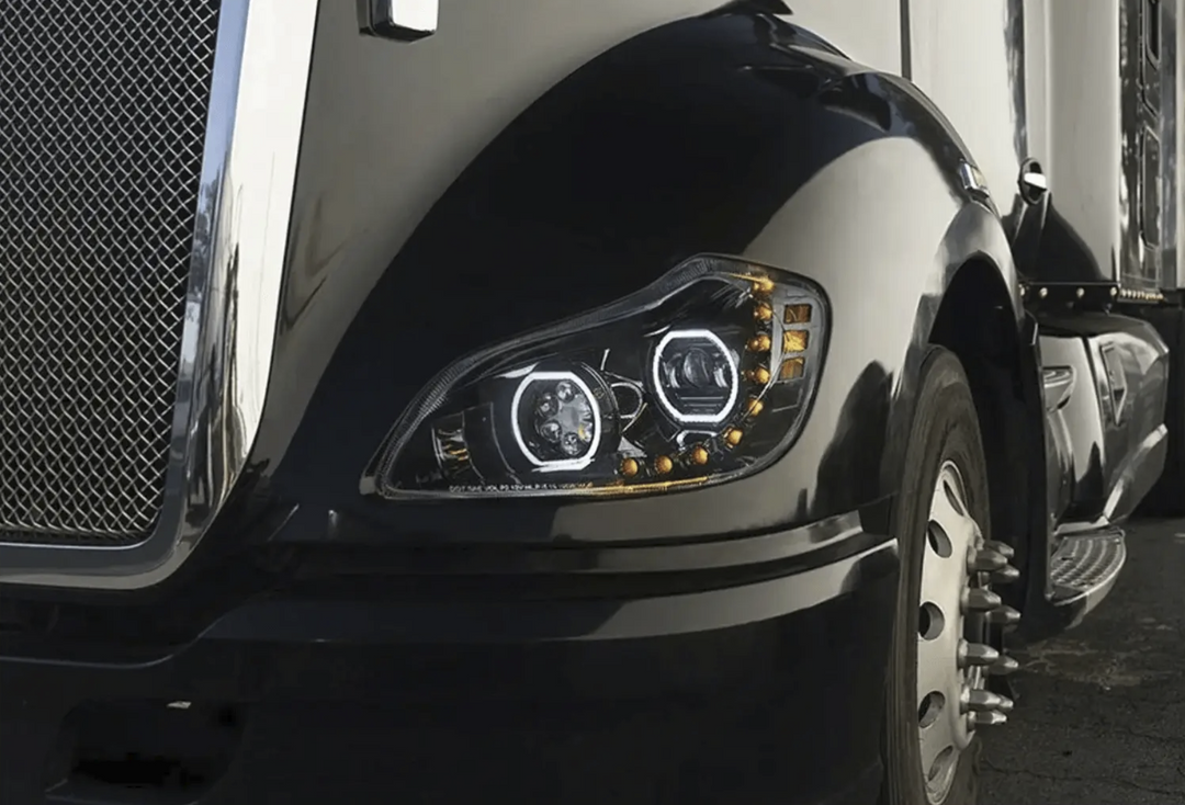 Headlights Full LED Black Set 2013-2021 Kenworth T680