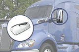 KOZAK Chrome Door Mirror Covers Right Passenger and Left Driver Side Pair Set (Two Piece) For Kenworth T680 T880 Truck Accessories PLUS Wipers, Logo and KOZAK Vest