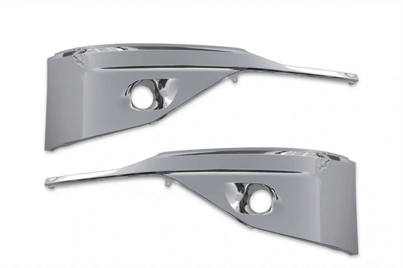 Kozak Chrome BUMPER COVERS with FOG LAMP HOLE PAIR SET (Driver Left and Passenger Right Side) for KENWORTH T680 NEXT GEN 2022 2023+ PLUS Logo, 2x22" Windshield Wipers and KOZAK Vest