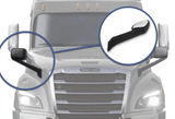 KOZAK BLACK Hood Mirror Assembly (Passenger Right Side) with Mounting Kit For Freightliner Cascadia 2018+ PLUS Logo, Windshield Wipers, Frame License Plate and Vest