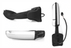 Kozak Replacement Chrome Heated Door Side Mirror Right Passenger Side for Freightliner Cascadia 2008-2017 PLUS Freightliner Logo Emblem, Kozak Vest and 2x 22 inch Windshield Wipers included