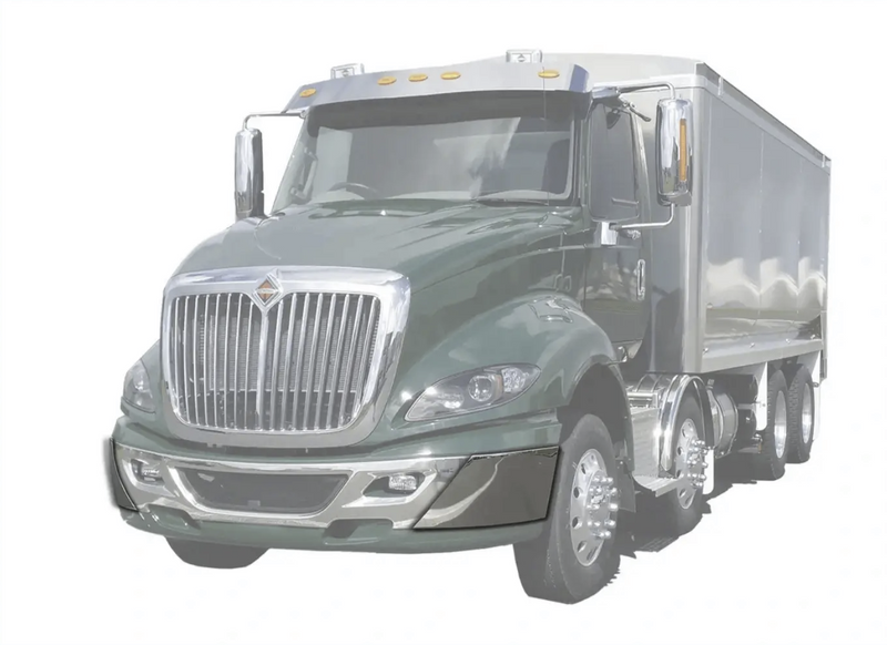 KOZAK Bumper End Corner Chrome Trim (Left Driver and Right Passenger Side) for International Prostar 2008-2015 PLUS International Logo and KOZAK Vest