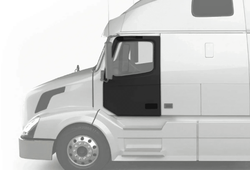 KOZAK Left DOOR ASSEMBLY FRONT (Driver Side) Compatible With Volvo VNL 2004-2017 PLUS Volvo Logo with stripe, 2x 22" Windshield Wipers, License Plate Frame and Vest