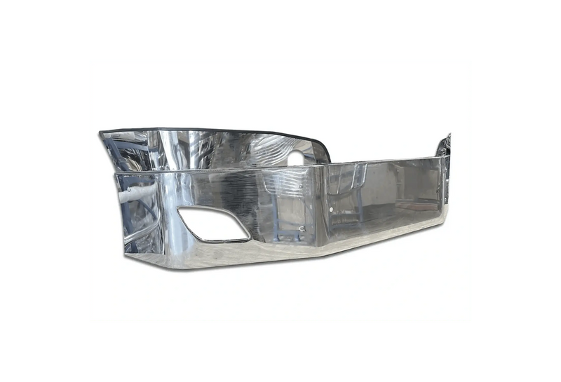 KOZAK Chrome STEEL 16" Bumper with Fog Lamp Hole for New Freightliner Cascadia 2018+ PLUS Logo, 2x 22" Windshield Wipers, License Plate Frame and Vest