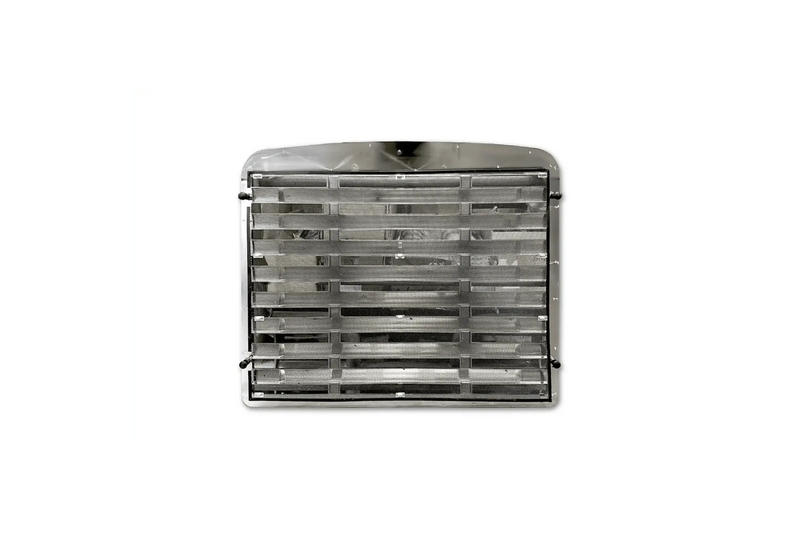 KOZAK Aftermarket Replacement Chrome Grille Compatible with Freightliner FLD 112 PLUS Freightliner Logo, 2x 22" Windshield Wipers, License Plate Frame and KOZAK Reflective Vest