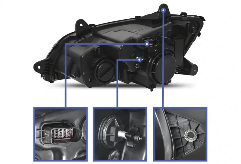 KOZAK Chrome LED Headlights (Driver Left and Passenger Right Side) Pair for Kenworth T660 T770 T700 T170 T270 T370 T470 T440 2008-2016 PLUS Logo, Wipers, Frame License Plate, 4x H11 LED Bulbs and Vest