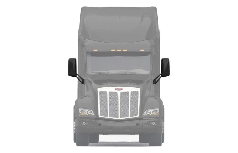 Kozak Black Replacement Door Mirrors with Arms Left [Driver] and Right [Passenger] Side Compatible With Peterbilt 579 Semi Trucks PLUS Logo, Kozak Vest and 2x22 inch Windshield wipers