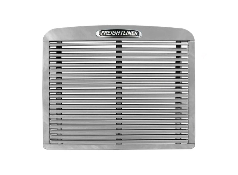Stainless Steel Grille Compatible with Freightliner FLD 120 1992-2003 PLUS 2x 22" Windshield Wipers, Freightliner Logo, and KOZAK Reflective Vest